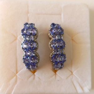 Tanzanite 925 Sterlin Silver Earrings.